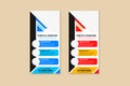 Set of templates of vector white roll-up banners for techno with diagonal colored elements Royalty Free Stock Photo