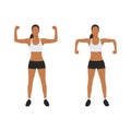 Woman doing doing exercise - scarecrow arms elbow shoulder rotations Royalty Free Stock Photo