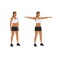 Woman doing Double arm side or lateral raises exercise.