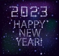 Happy new 2023 year constellation background, vector