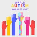icon banners cute world autism awarness day. Royalty Free Stock Photo
