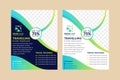 flyer template design of travelling use blue green gradient colors on element