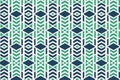 combination green and blue vector geometric ornament stylish seamless pattern