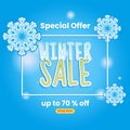 winter sale design with snow elemant and text