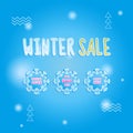 Winter sale design template. poster or banner with snow elements and text for shopping promotion Royalty Free Stock Photo