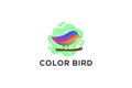 standing Bird on branch Abstract Logo design vector template