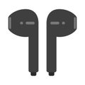 Earphone icon in modern flat style