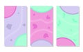 set of pink, soft purple and pastel green. cheerful abstract background with pastel color