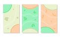 set of green, grey and orange. cheerful abstract background with pastel color