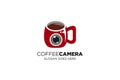 coffee camera logo design template