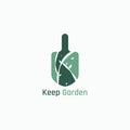 Garden Logo With Green Spade Shape