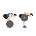 Man doing The Pendlay barbell row. bent over barbell rows from floor Royalty Free Stock Photo