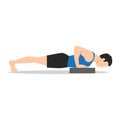 Man doing the deficit push up. Flat vector illustration isolated Royalty Free Stock Photo