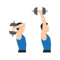 Man doing Dumbbell overhead triceps extension exercise