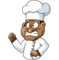 Angry chef man cartoon mascot design