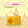 simple design templete for world radio day. minimal, 3d and flat concept