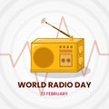 radio icon with circle pattern for world radio day design templete. simple, 3d and flat concept