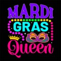 Mardi Gras Queen, Typography design for Carnival celebration Royalty Free Stock Photo