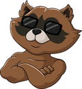 Cute cool raccoon cartoon in sunglasses