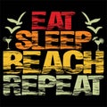 Eat Sleep Beach Repeat, family vacation Typography design