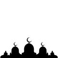 mosque background with black and white dome and minarets