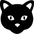 Cat Head Icon. Cute Muzzle Of A Black Cat Silhouette. Cat Logo Royalty Free Stock Photo