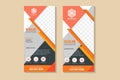 multicolor orange square Business Roll Up Banner flat design template