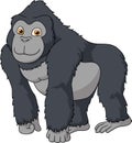 Cute gorilla cartoon on white background Royalty Free Stock Photo