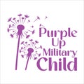 Purple Up Military Child, Military Child typography t-shirt design veterans shirt Royalty Free Stock Photo