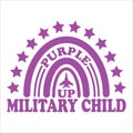 Purple Up Military Child, Military Child typography t-shirt design veterans shirt Royalty Free Stock Photo