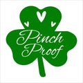 Pinch Proof, shamrock typography design