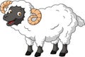 Cute happy sheep cartoon isolated on white background Royalty Free Stock Photo