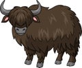 Cute yak cartoon on white background Royalty Free Stock Photo