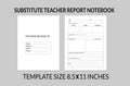 Substitute Teacher Report Notepad, Template interior design