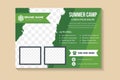 multicolored green flyer template design with example headline is summer camp