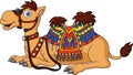 Cute camel cartoon with saddlery Royalty Free Stock Photo