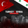 Turkey and Syria Flag - Turkey Earthquake - Syria Earthquake - Earthquake Background