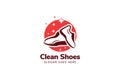 clean shoes and care logo design template