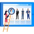 Woman Search Profile Illustration