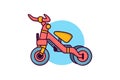 Bike kids icon logo design template in doodle style. Bicycle colorful symbol. Royalty Free Stock Photo