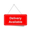 delivery available sign on white Royalty Free Stock Photo