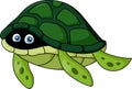 Cute hiding turtle cartoon with scared eyes