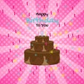 Happy Birhday Background with Birthday Cake