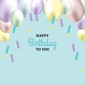 Happy Birhday Background with Colorful Balloons