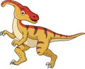 Cute parasaurolophus cartoon on white background