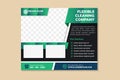 flexible cleaning company flyer template with space for photo collage and text.