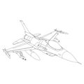 F-16 Fighting Falcon Outline Illustration Royalty Free Stock Photo