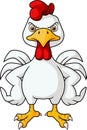 Cute rooster cartoon on white background Royalty Free Stock Photo