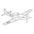 American P-51 Mustang Fighter Bomber During War World II Coloring Page
