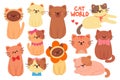 cute cartoon drawing cats collection sticker